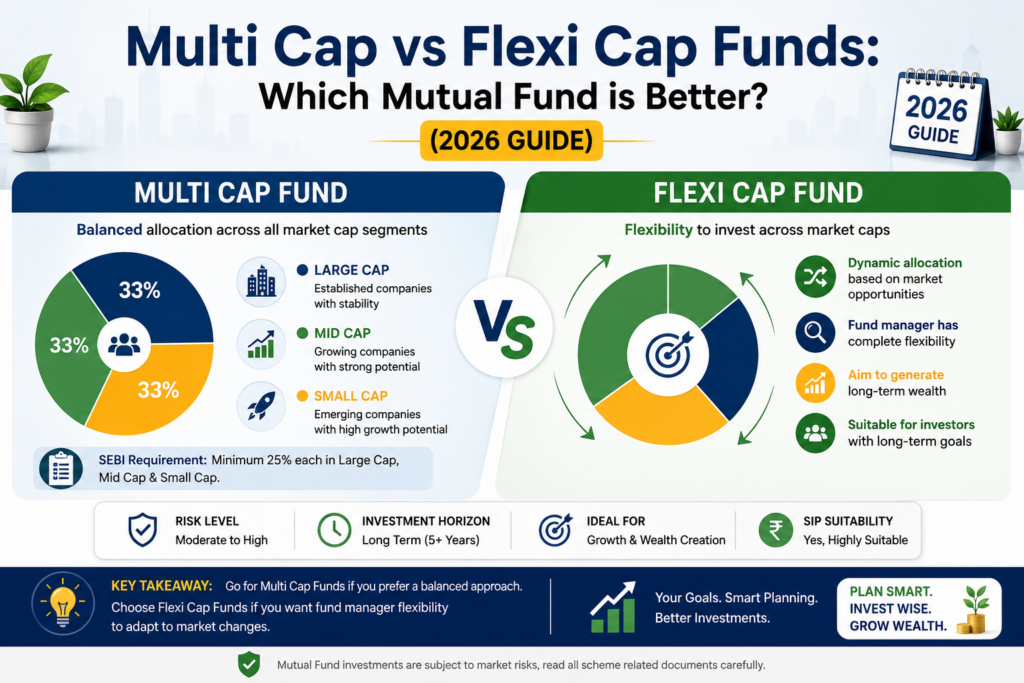 Multi Cap vs Flexi Cap Funds – Which Mutual Fund is Better? (2026 Guide) | InvestSathi