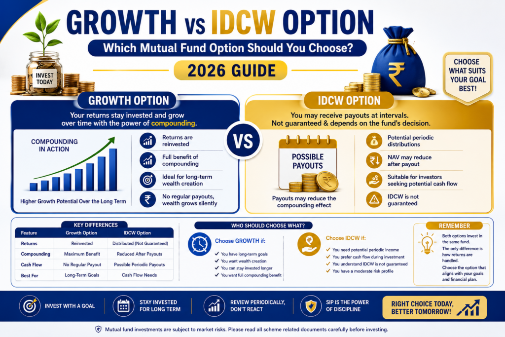 Growth vs IDCW Option – Which Mutual Fund Option Should You Choose? (2026 Guide) | Growth vs IDCW Explained