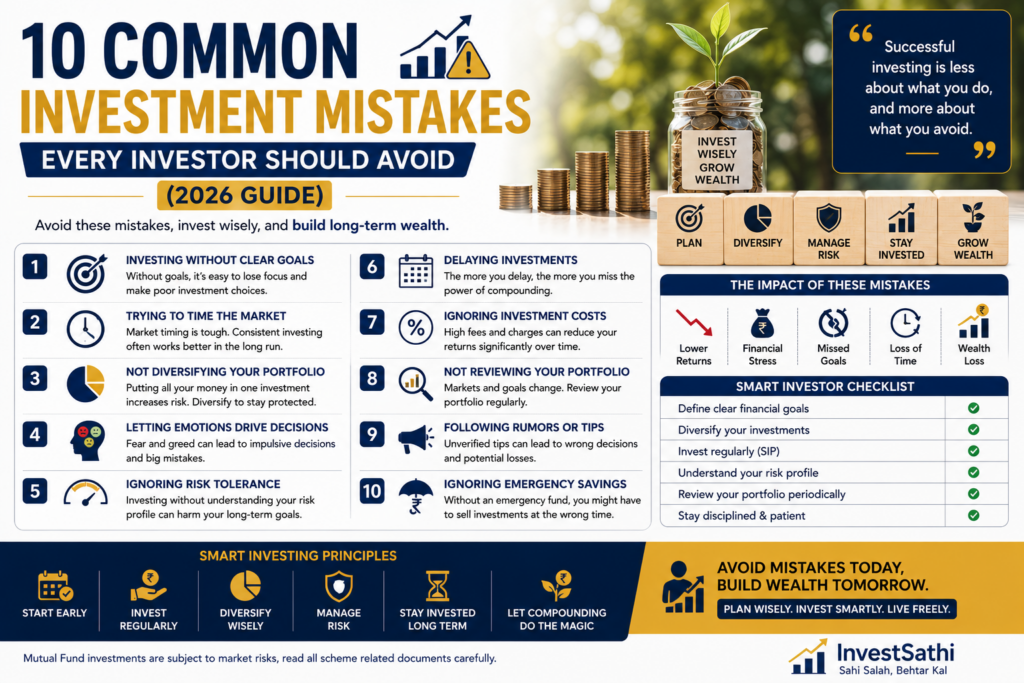 10 Common Investment Mistakes Every Investor Should Avoid (2026 Guide) | InvestSathi