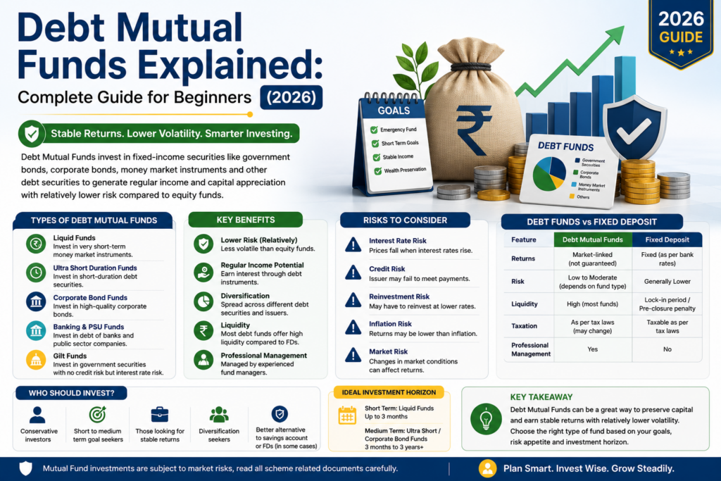 Debt Mutual Funds Explained – Complete Guide for Beginners (2026) | InvestSathi