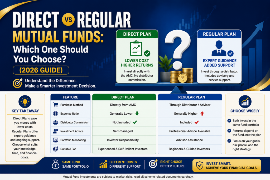 Direct vs Regular Mutual Funds – Which One Should You Choose? (2026 Guide) | Compare Direct & Regular Mutual Fund Plans