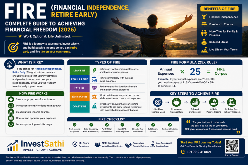 FIRE (Financial Independence, Retire Early): Complete Guide to Achieving Financial Freedom (2026) | InvestSathi
