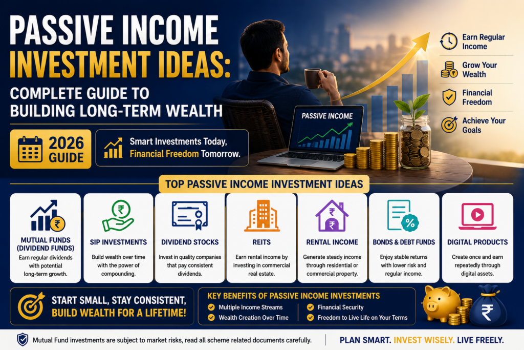 Passive Income Investment Ideas – Complete Guide to Building Long-Term Wealth (2026) | Mutual Funds, SIP, Dividend Stocks, REITs & Passive Income Investments