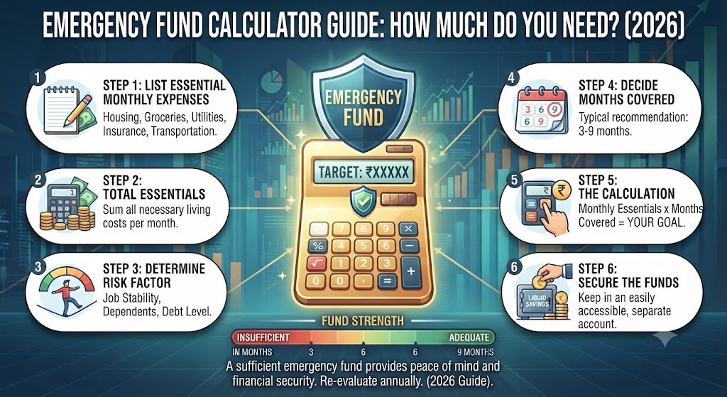 Infographic titled Debt-Free Journey: A Step-by-Step Guide with a central vault shield, progress bar, and step icons for tracking debt repayment.