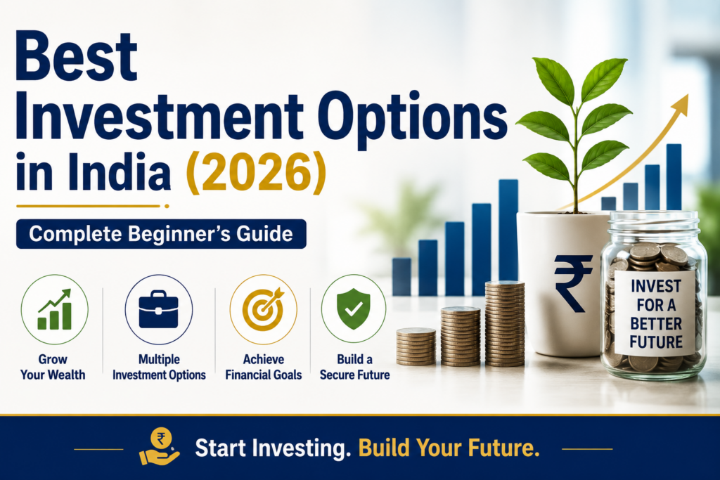 Best Investment Options in India (2026) – Complete beginner's guide covering SIP, mutual funds, PPF, NPS, fixed deposits, gold, stocks, and wealth creation strategies.