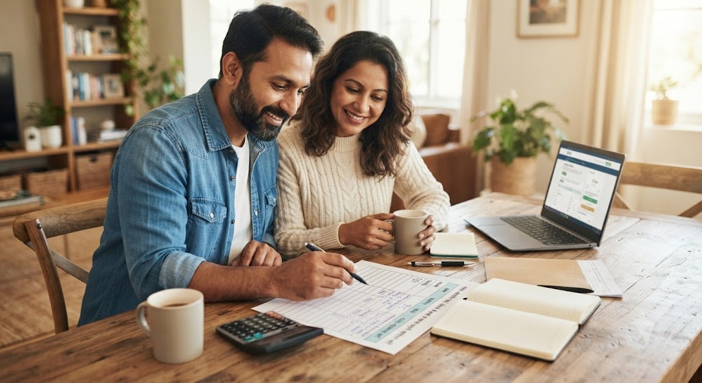 : A visual representation of goal-based investing showcasing strategic financial planning, portfolio tracking, and life milestones.